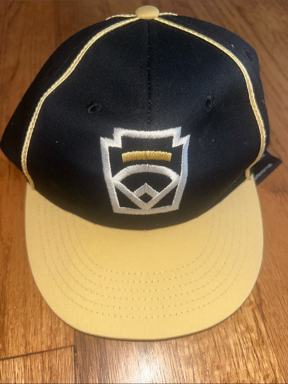 Little League Youth Black and Yellow Baseball Cap with Emblem